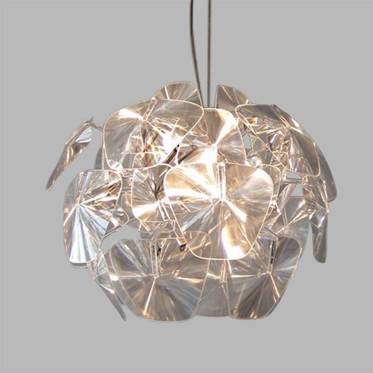 Modern Clear Blossom Ceiling Light With Acrylic Panel Pendant