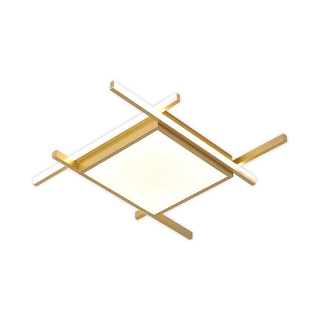 Nordic Gold Led Flush Mount Ceiling Light With Warm/White Glow - 18’/23’ Wide
