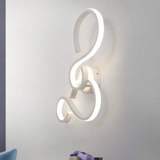 Modern White Spiral Wall Sconce Light With Acrylic Led For Living Room / 17