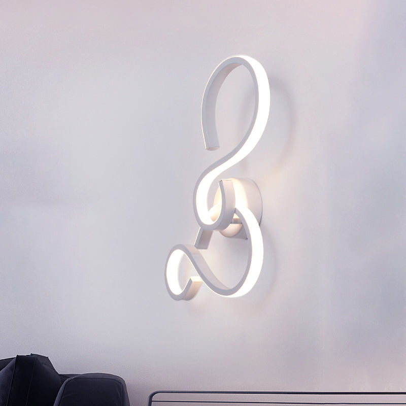 Modern White Spiral Wall Sconce Light With Acrylic Led For Living Room