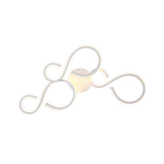 Modern White Spiral Wall Sconce Light With Acrylic Led For Living Room