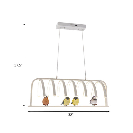 Curved Acrylic Hanging Chandelier Modernist Led Ceiling Pendant Lamp In Warm/White/Natural Light
