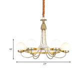 Modern Gold Curved Arm Ceiling Chandelier With Led Light 6 Heads Metal Construction Frosted White