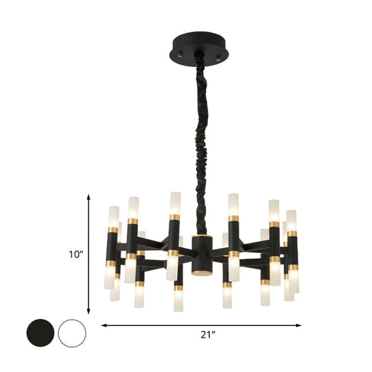 Modernist 24-Light Led Radial Ceiling Lamp In Black/Gold Or White/Gold