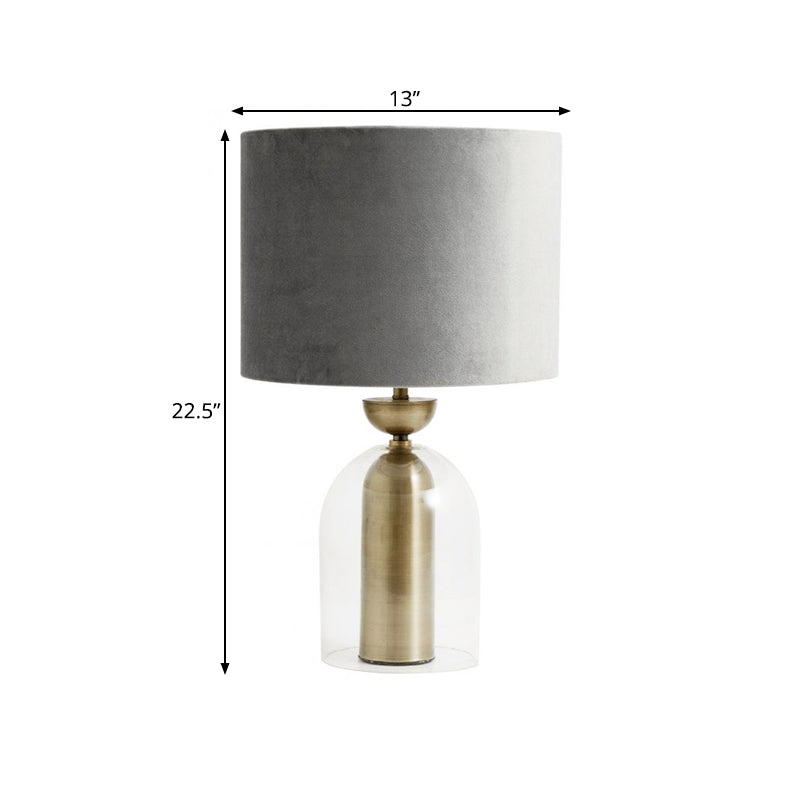 Contemporary Gold Bell Table Light With Clear Glass Shade - Elegant Bedside Desk Lamp