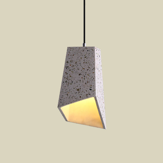 Nordic Terrazzo Geometric Hanging Light Fixture - 1 Head White/Black/Red Pendant Lamp For Coffee