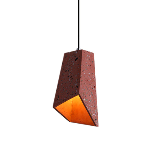 Hanging Geometric Nordic Terrazzo Pendant Lamp - 1 Head White/Black/Red Ideal For Coffee Shop