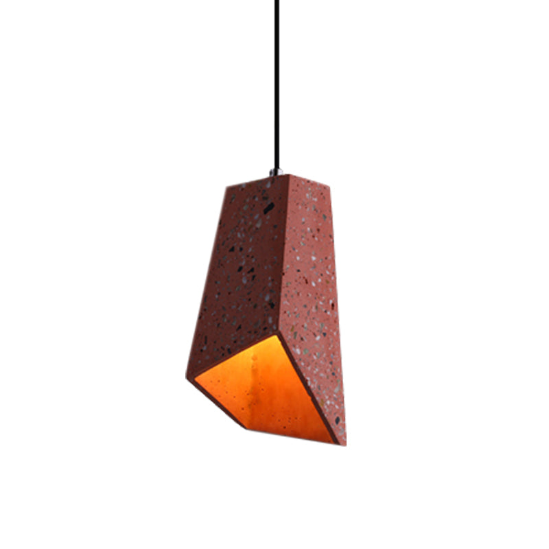 Nordic Terrazzo Geometric Hanging Light Fixture - 1 Head White/Black/Red Pendant Lamp For Coffee