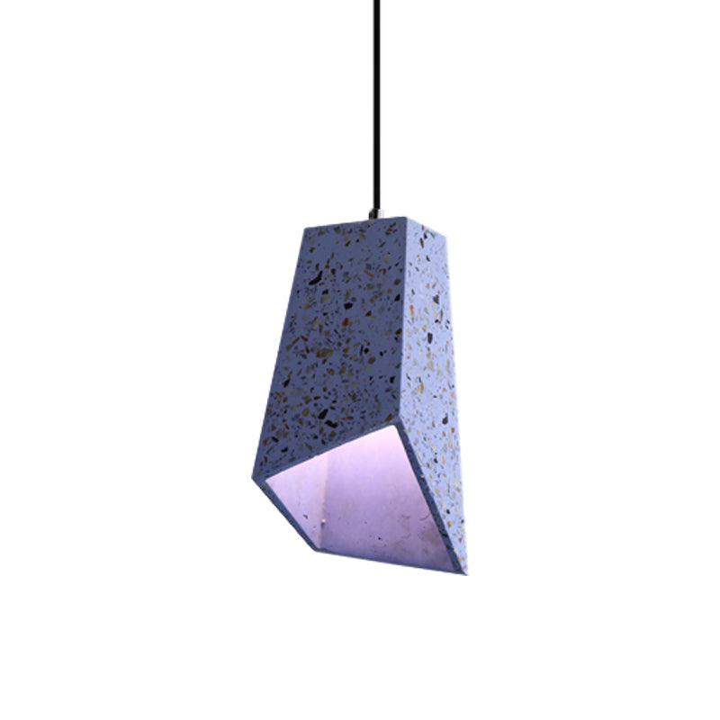Hanging Geometric Nordic Terrazzo Pendant Lamp - 1 Head White/Black/Red Ideal For Coffee Shop