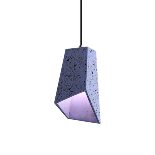 Nordic Terrazzo Geometric Hanging Light Fixture - 1 Head White/Black/Red Pendant Lamp For Coffee