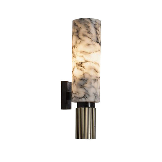 Modernist Black Cylinder Coffee House Wall Sconce Light - Dolomite 1-Light Mount Lamp