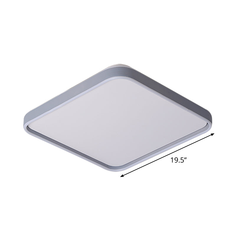 Modern Acrylic Flush Mount Ceiling Light In Grey For 16’/19.5’ Wide Spaces With Led Warm And