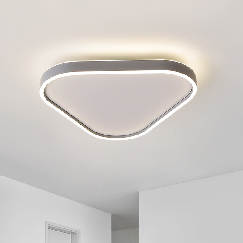 16/19.5 Triangle Bedroom Flush Light Fixture Acrylic Led Ceiling Lamp In Grey Warm/White / 16 White