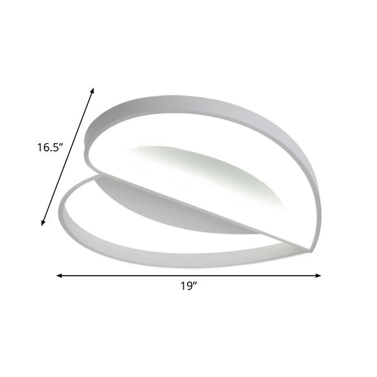 Heart-Shaped Led Flush Mount Light For Bedroom - 19/21 Wide