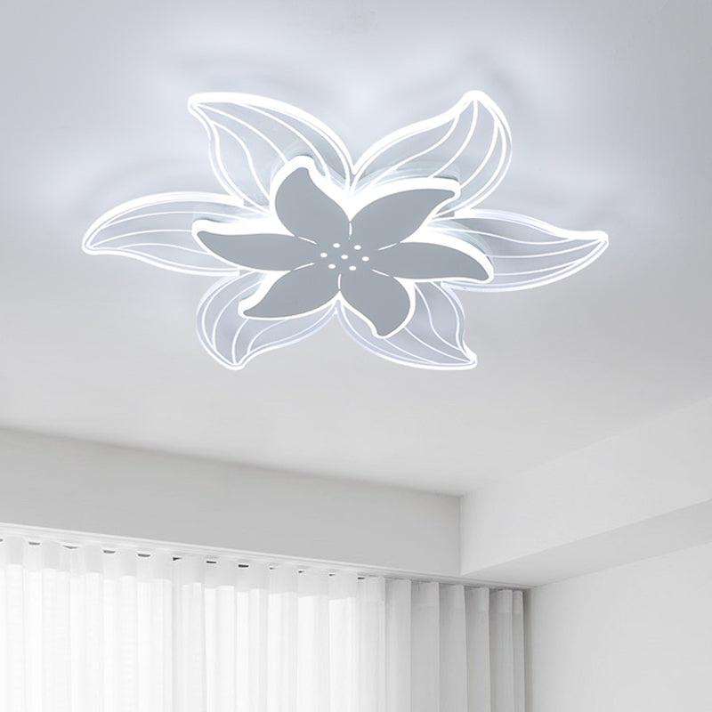 Modernist Led Starfish Ceiling Flush Mount Light Acrylic White Flushmount Warm/White 16.5’/20.5’ W