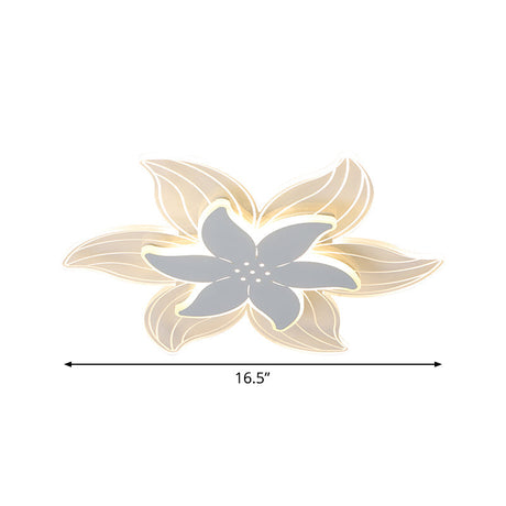 Modernist Led Starfish Ceiling Flush Mount Light Acrylic White Flushmount Warm/White 16.5’/20.5’ W