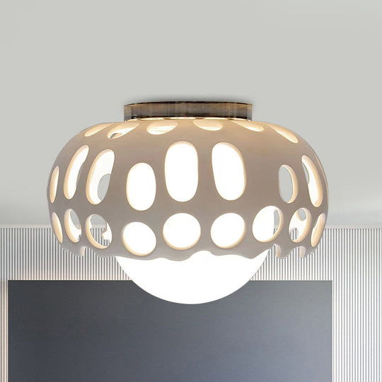 Modern Resin Hollow - Out Dome Flushmount Ceiling Light - White 1 11’/13’ Wide / 11’