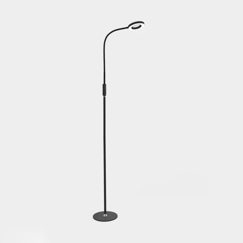 Modern Metal Loop Floor Lamp - White/Black Led Light For Living Room