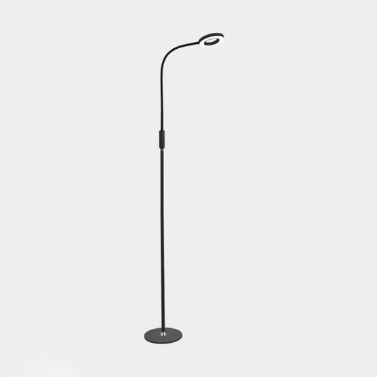 Modern Metal Loop Floor Lamp - White/Black Led Light For Living Room