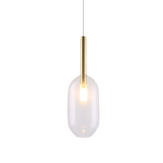 Simple Brass Led Pendant Ceiling Lamp With Clear Glass Shade For Living Room