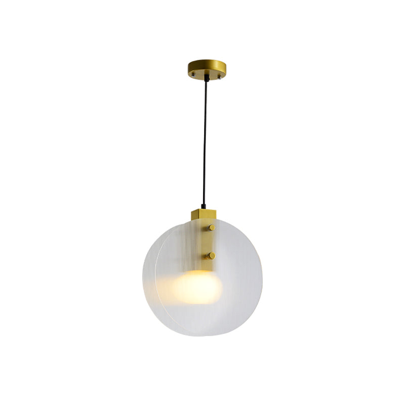 Dual Disc Hanging Light: White Textured Glass Postmodern Pendant Lamp