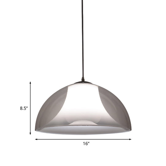 Simple Black Semicircle Pendant Light With Clear Glass - 1 Bulb Ceiling Lamp