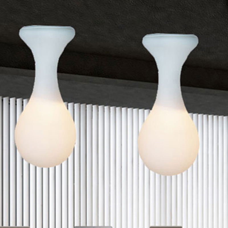 Minimalist Milk White Glass Golf Ceiling Flushmount For Corridor Lighting
