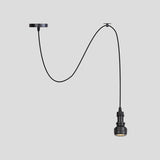 Antiqued Black Metal Pendant Lamp For Foyer - Water Pipe Style With 1 Head