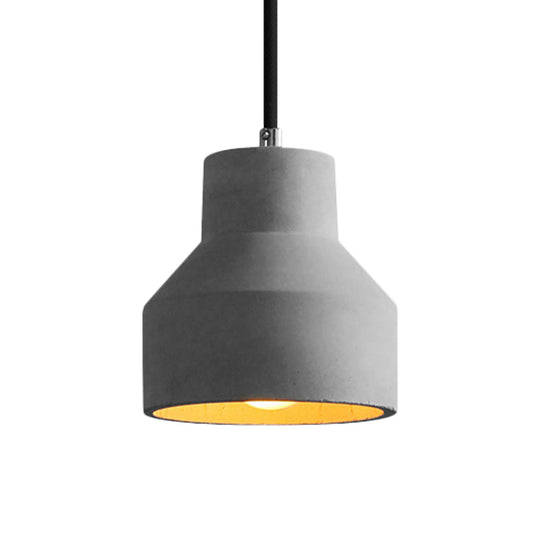 Vintage Cement Dome Ceiling Light In Grey - 1-Light Mini Pendant Lamp For Restaurants