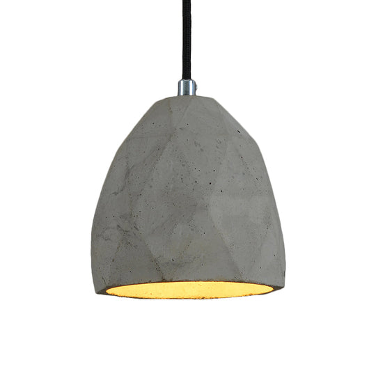 1-Bulb Industrial-Style Grey Cement Pendant Lighting: Restaurant Hanging Lamp Kit