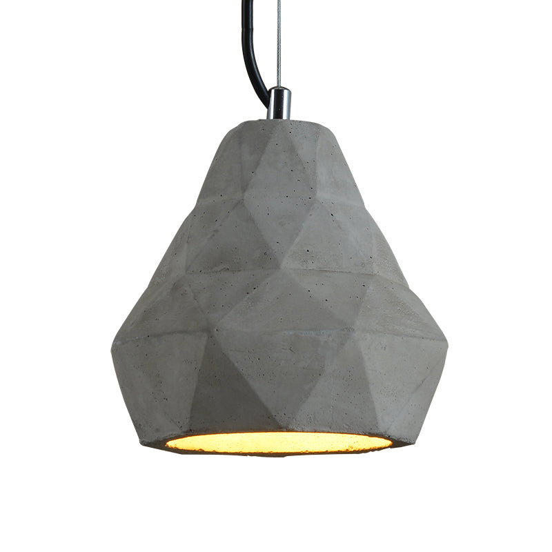 Antiqued Mini Pendant Light With Cement Shade - Grey 7’/10’ W Perfect For Restaurants
