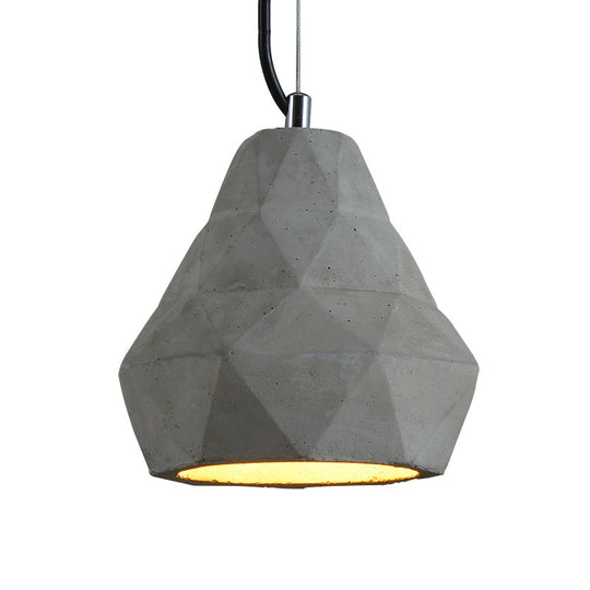 Antiqued Mini Pendant Light With Cement Shade - Grey 7’/10’ W Perfect For Restaurants