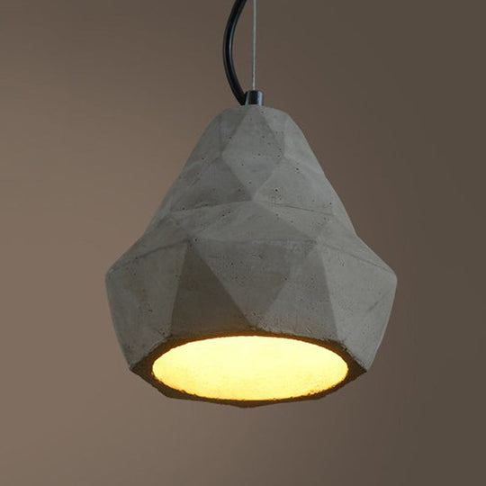 Antiqued Mini Pendant Light With Cement Shade - Grey 7’/10’ W Perfect For Restaurants