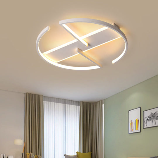 Modernist Led Flush Mount Ceiling Fixture - Acrylic Symmetric Circular Design (16’/19.5’ Wide)