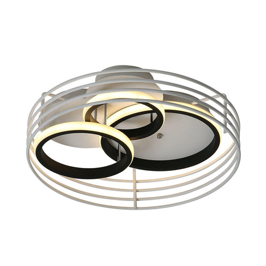 Contemporary Acrylic Flush Mount Ceiling Light With Overlapping Rings - 16’/19.5’ Wide Led