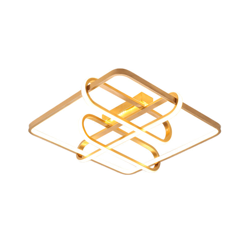 Contemporary Gold Led Acrylic Flush Mount Ceiling Light - 16.5/20.5 Wide