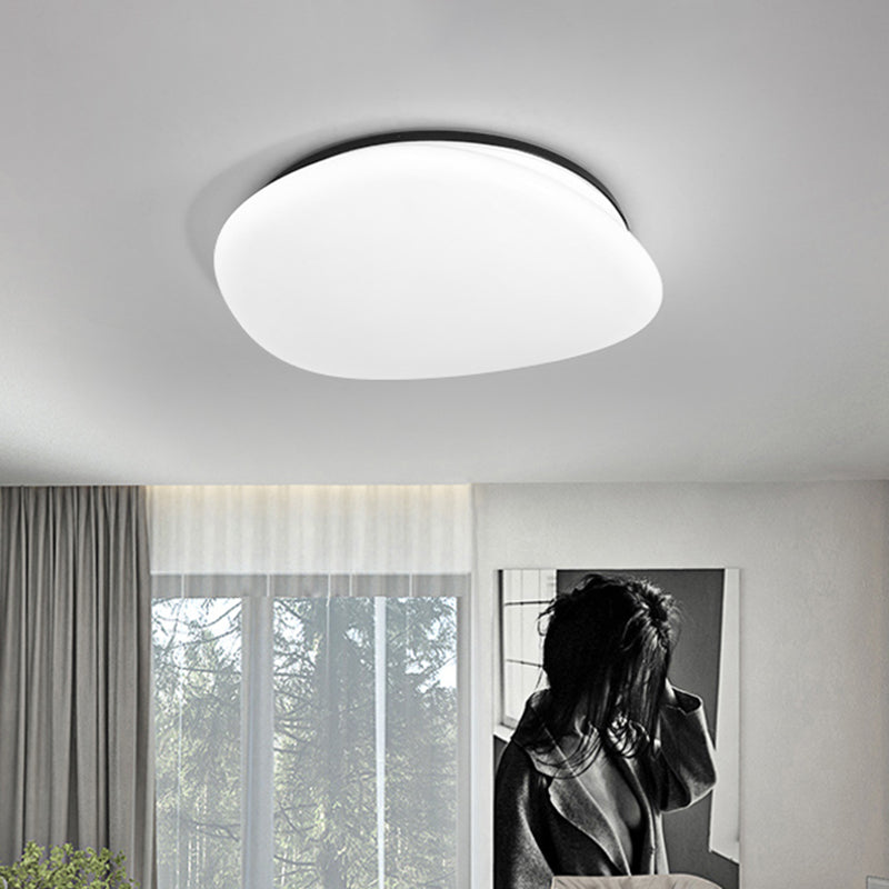 Modern Stone-Shaped Led Ceiling Mount In Black And White For Bedrooms Black-White