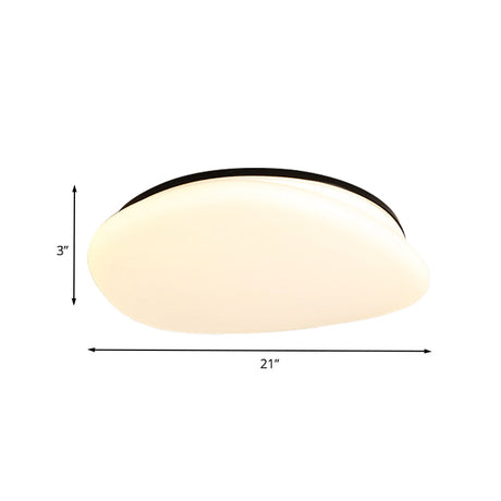 Modern Stone-Shaped Led Ceiling Mount In Black And White For Bedrooms