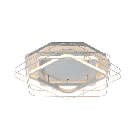 Modernist Acrylic Square Frame Flush Mount Lamp: 20.5’/25’ Wide Black/White Led Ceiling Fixture