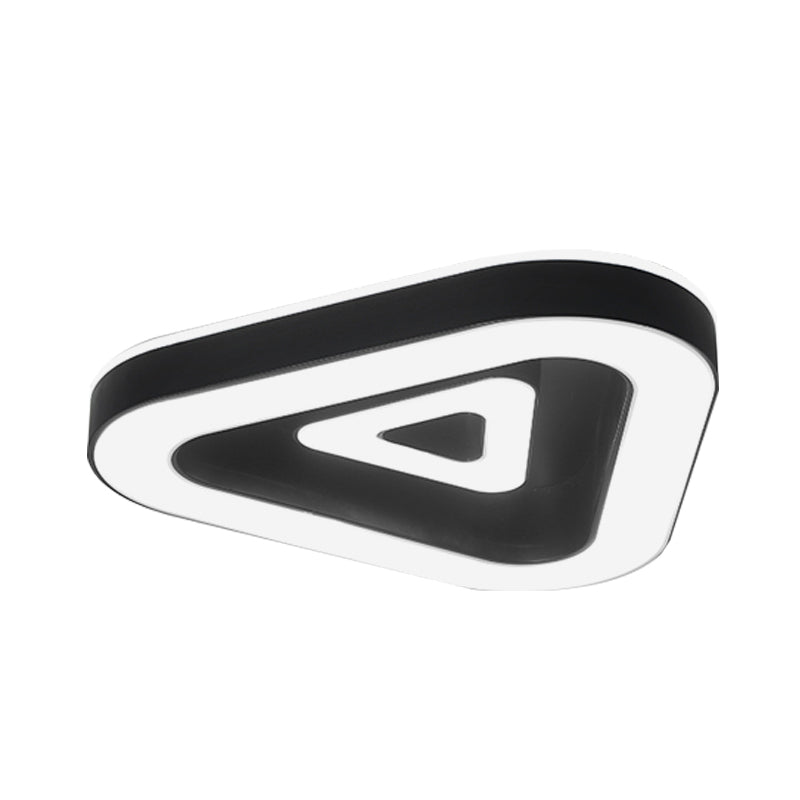 Contemporary Triangular Flush Mount Led Ceiling Light - 18’/21.5’ Wide Black/White Ideal For