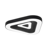 Contemporary Triangular Flush Mount Led Ceiling Light - 18/21.5 Wide Black/White Ideal For Bedrooms
