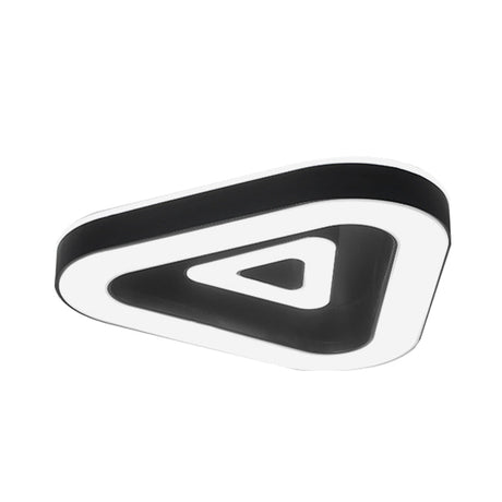 Contemporary Triangular Flush Mount Led Ceiling Light - 18/21.5 Wide Black/White Ideal For Bedrooms