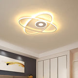 Contemporary Black/White Led Flush Mount Ceiling Light With Oval Frame Acrylic Shade - Warm/White