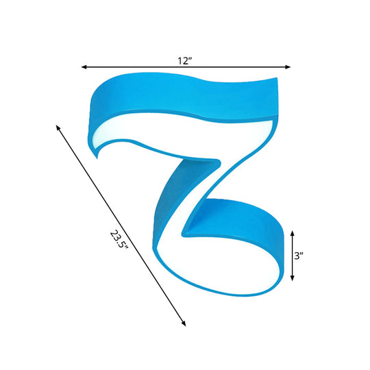 Musical Note Led Ceiling Lamp In Red/Green/Yellow For Kindergarten