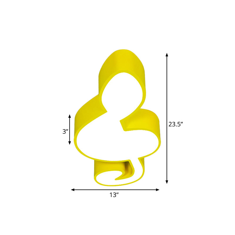 Musical Note Led Ceiling Lamp In Red/Green/Yellow For Kindergarten