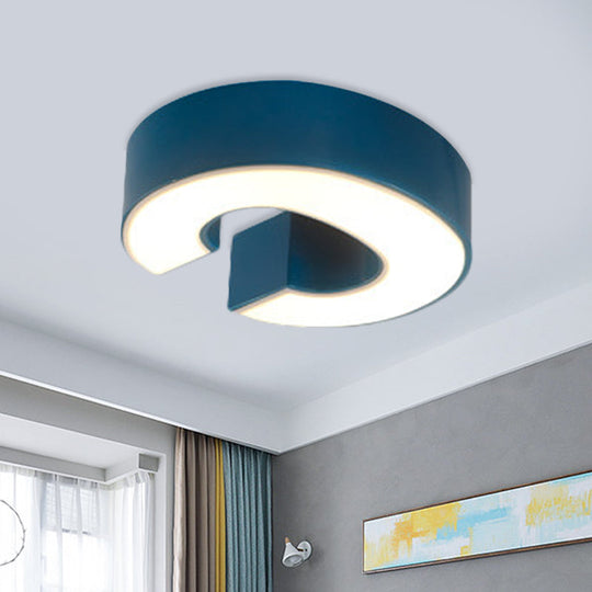 Kid’s Alphabet Led Flush Mount Light Fixture For Kindergarten - Green/Red/Blue Colors Blue