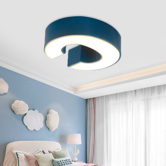 Kid’s Alphabet Led Flush Mount Light Fixture For Kindergarten - Green/Red/Blue Colors