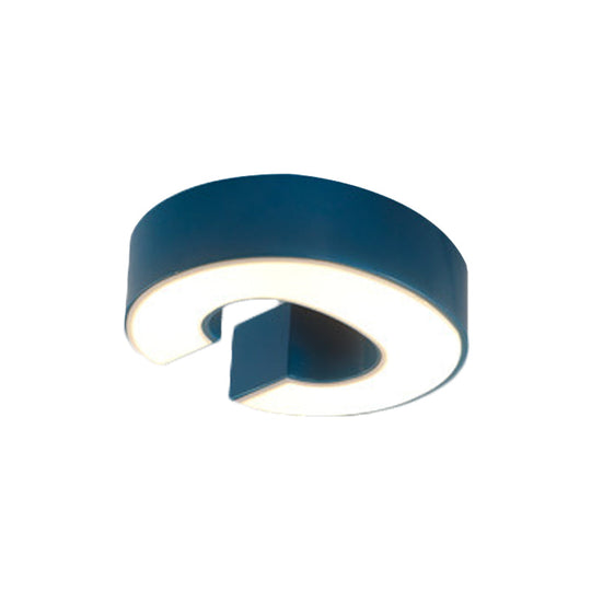 Kid’s Alphabet Led Flush Mount Light Fixture For Kindergarten - Green/Red/Blue Colors