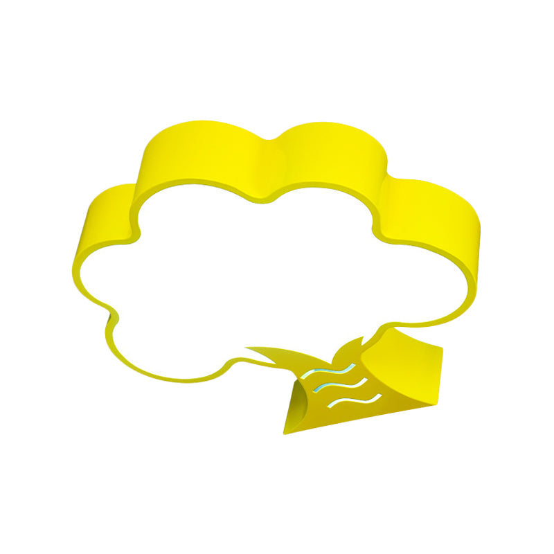 Kids Acrylic Led Flush Light For Nursery - Tree Flushmount Ceiling Fixture In Yellow/Red/Blue