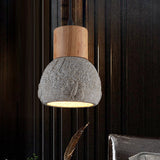 Industrial Butterfly Pattern Dome Ceiling Pendant Lamp - Head Cement Black/Grey/Brown And Wood